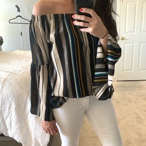 Off the Shoulder Striped Top